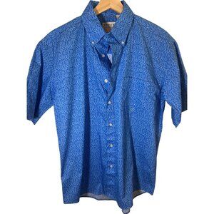 Men's ROPER blue‎ patterned shirt size  S small Western